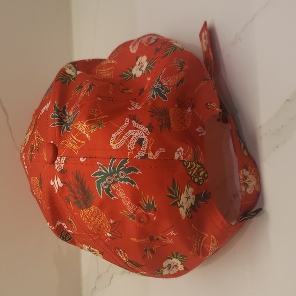 TOPMAN Red Hawaiian Cap Hat Mens Baseball Cap Adjustable Back - Picture 3 of 8